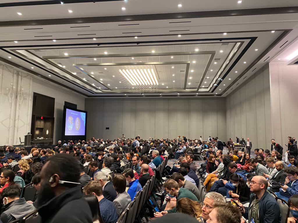 A very large very full conference room
